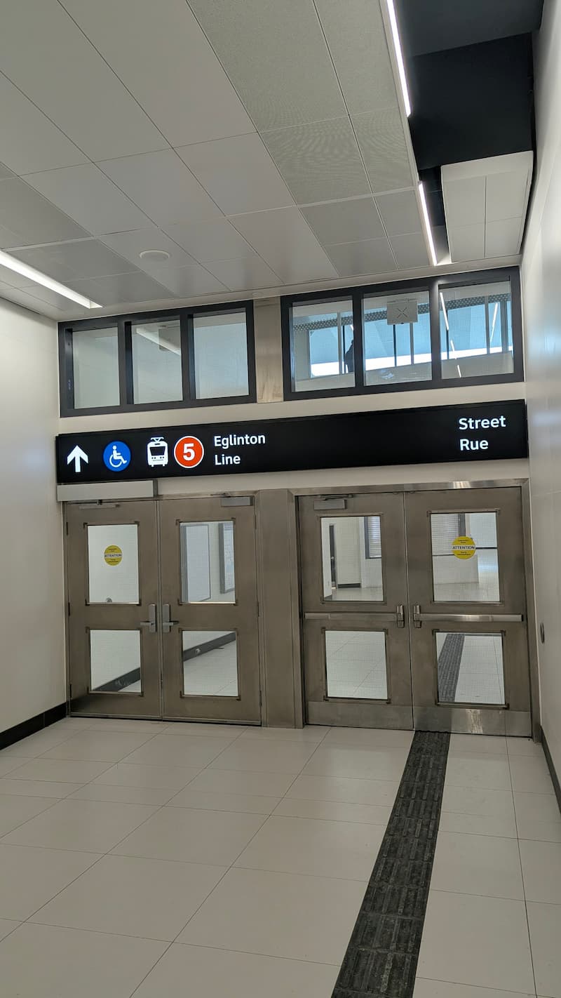 Transfer between the subway and LRT at Cedarvale