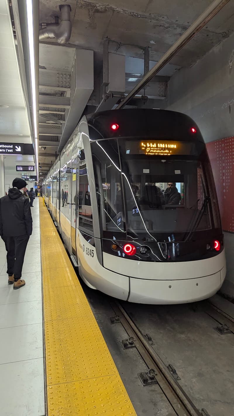 Eglinton LRT car, rear view